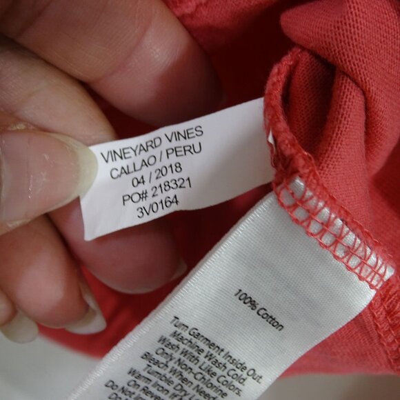 Vineyard Vines Salmon Long Sleeve Pocket Graphic T-Shirt Boys Size L 16 FLAW - Picture 7 of 11